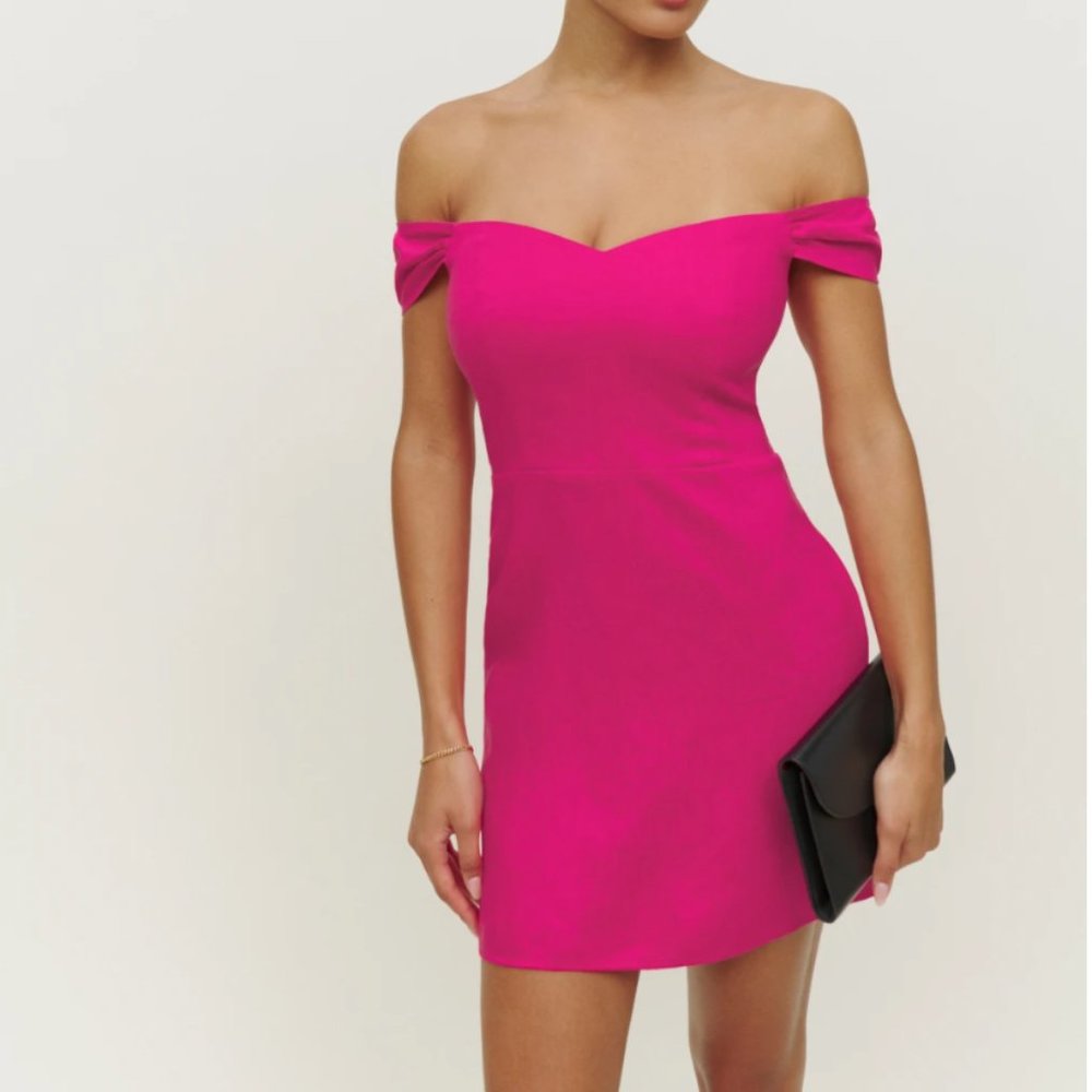 NWOT Reformation Gavin Linen Dress in Corvette, Size 2